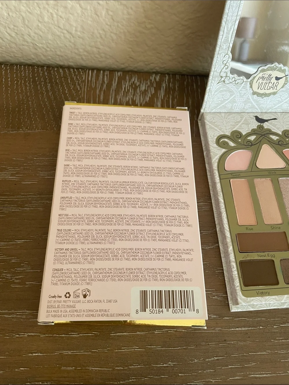 NIB Pretty Vulgar Early Bird Eyeshadow Palette — Pink and Neutral Shades